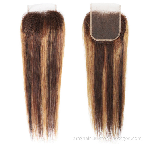 Yeswigs 13X4 13X6 Swiss HD Lace Frontal  Wholesale Raw Indian Human Hair 4X4 5X5 Pre Plucked  Lace Closure Brown Color Straight